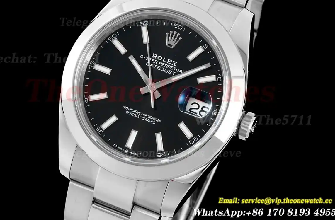 Datejust 126300 41mm Oyster 904L SS SS Black Stk King VR3235