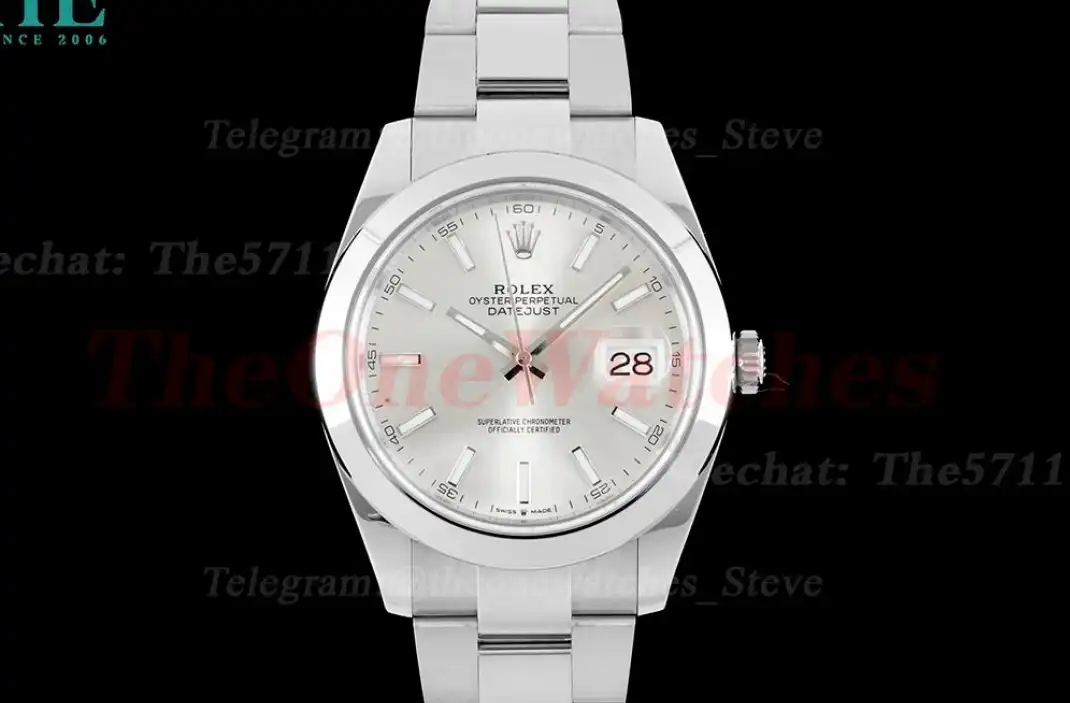 Datejust 126300 41mm Oyster 904L SS SS Silver Stk King VR3235