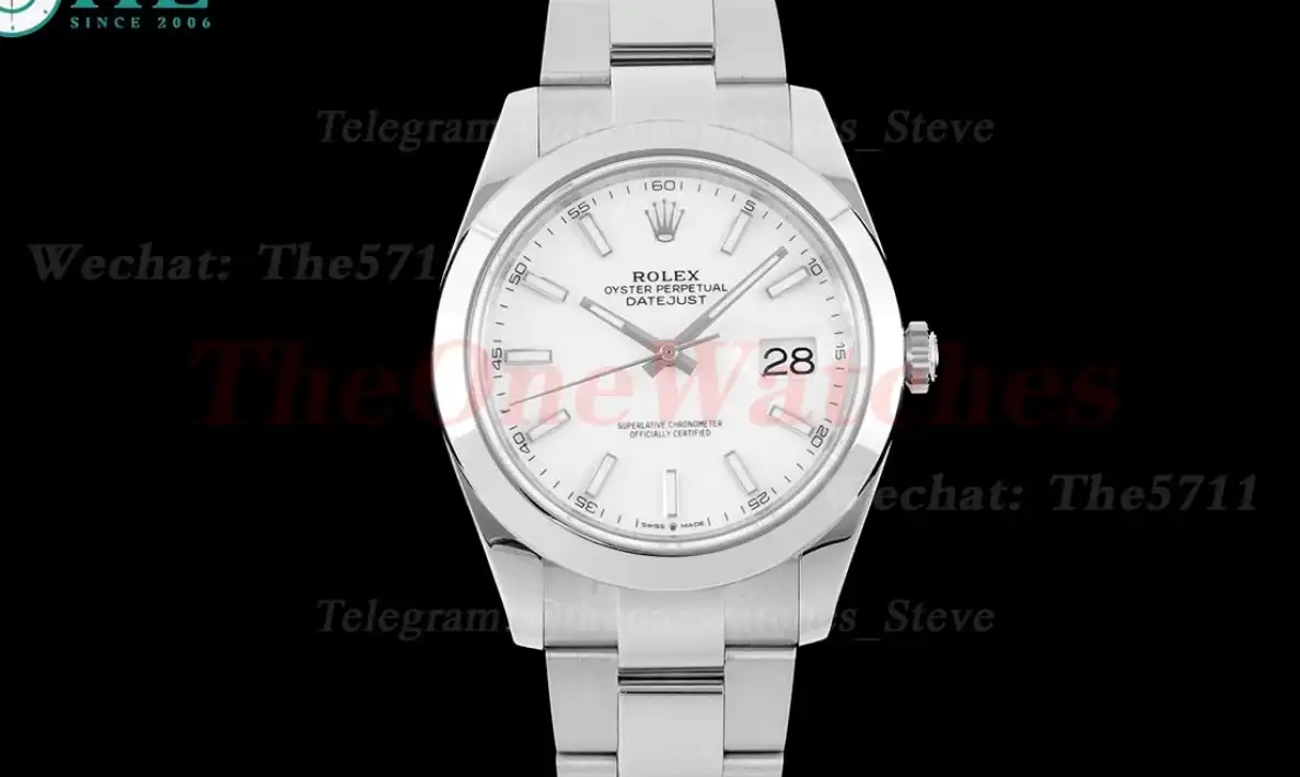 Datejust 126300 41mm Oyster 904L SS SS White Stk King VR3235