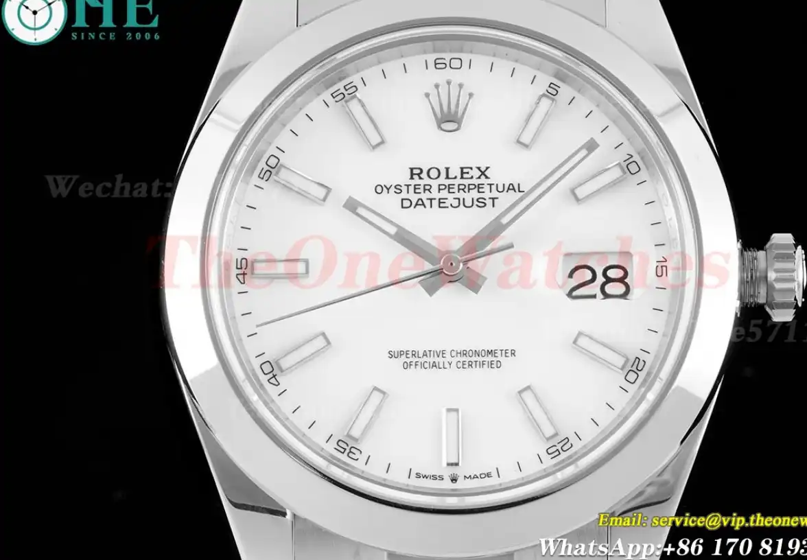 Datejust 126300 41mm Oyster 904L SS SS White Stk King VR3235