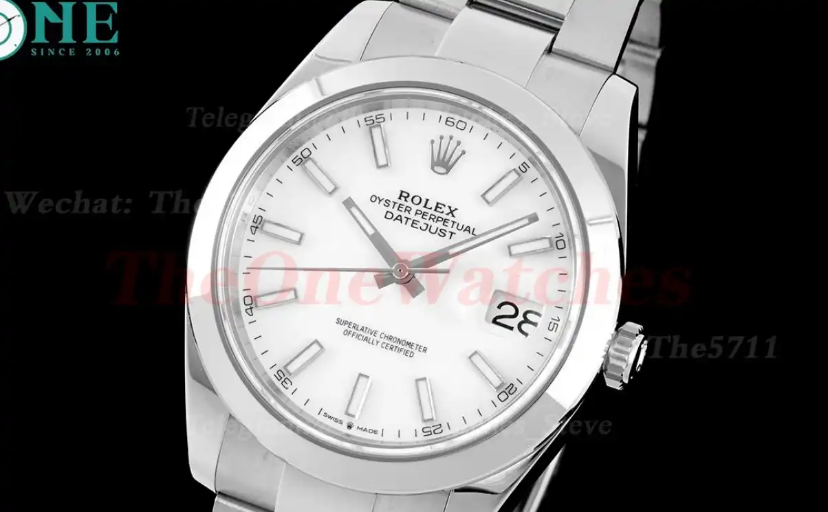 Datejust 126300 41mm Oyster 904L SS SS White Stk King VR3235