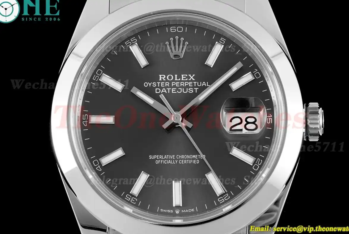 Datejust 126300 41mm Oyster 904L SS SS Grey Stk King VR3235