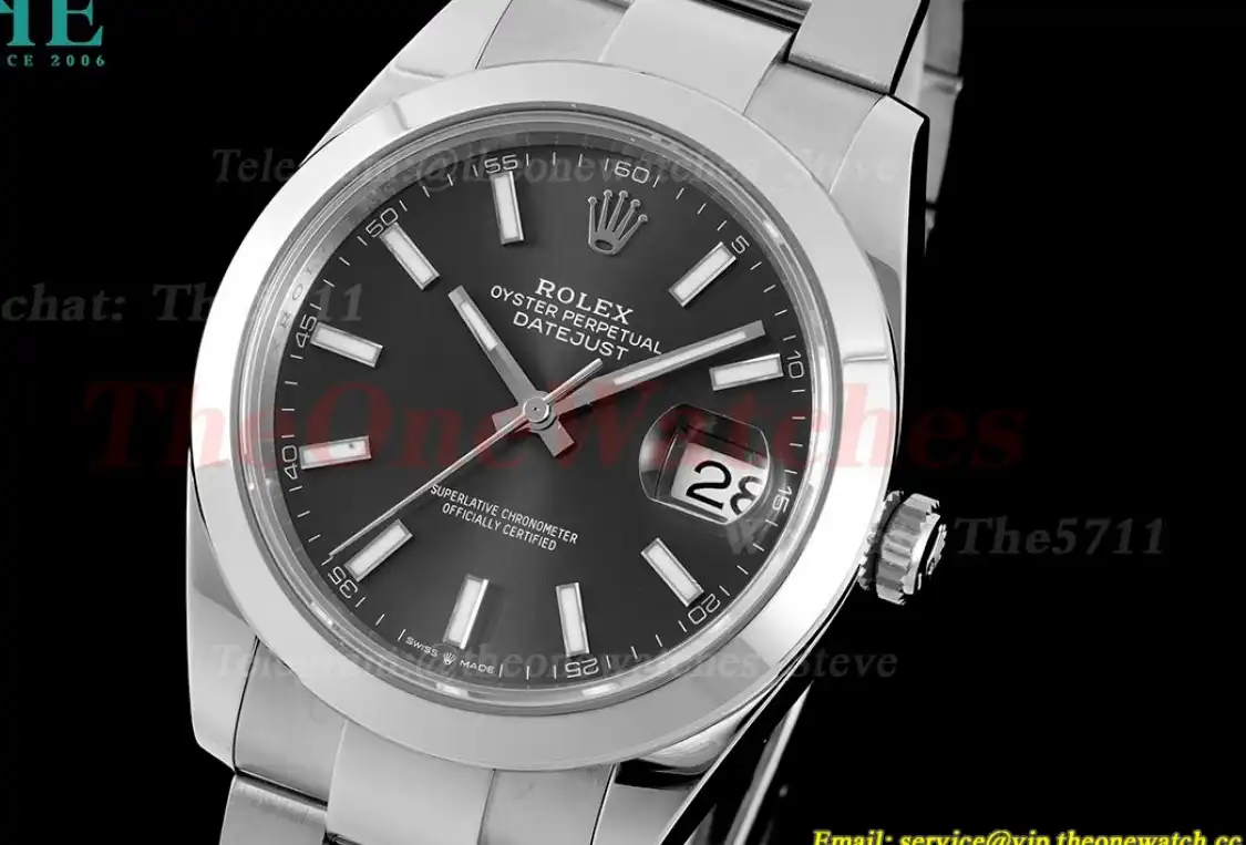 Datejust 126300 41mm Oyster 904L SS SS Grey Stk King VR3235