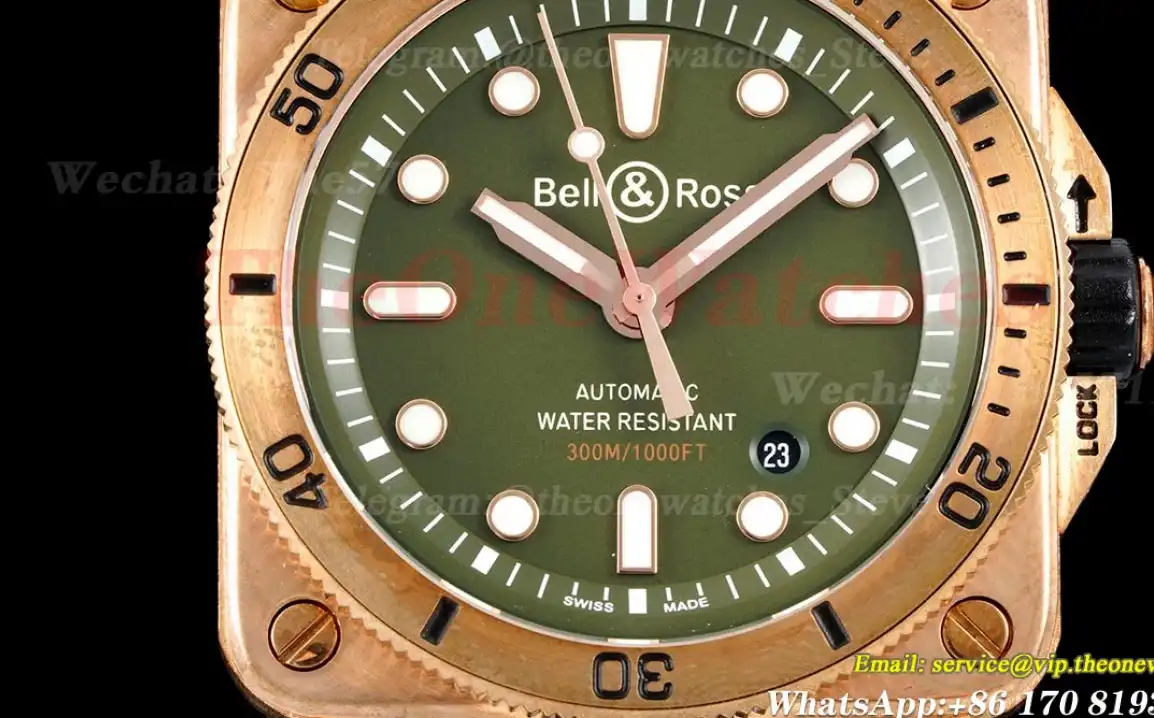 Bell & Rose Instruments BR03 Diver Bronze LE Green Dial 42mm A2824