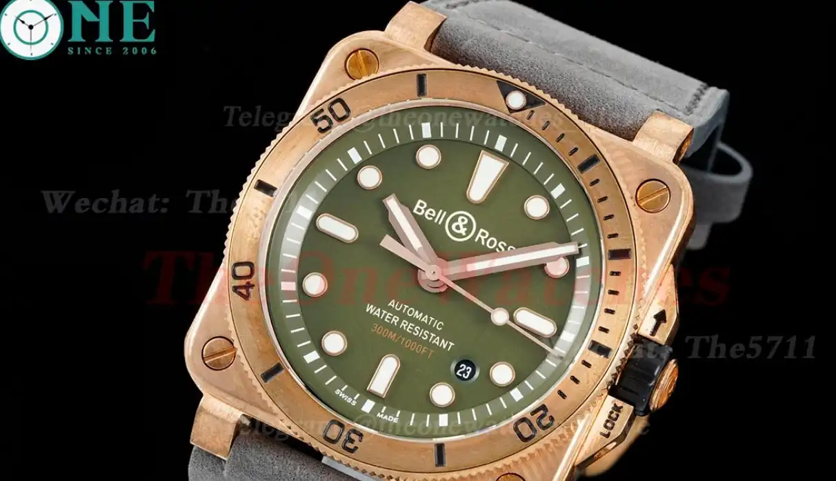 Bell & Rose Instruments BR03 Diver Bronze LE Green Dial 42mm A2824