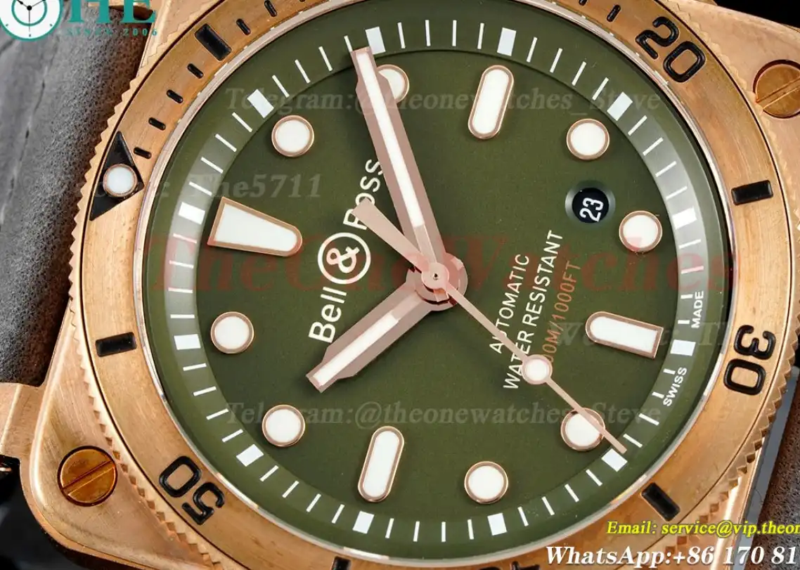 Bell & Rose Instruments BR03 Diver Bronze LE Green Dial 42mm A2824