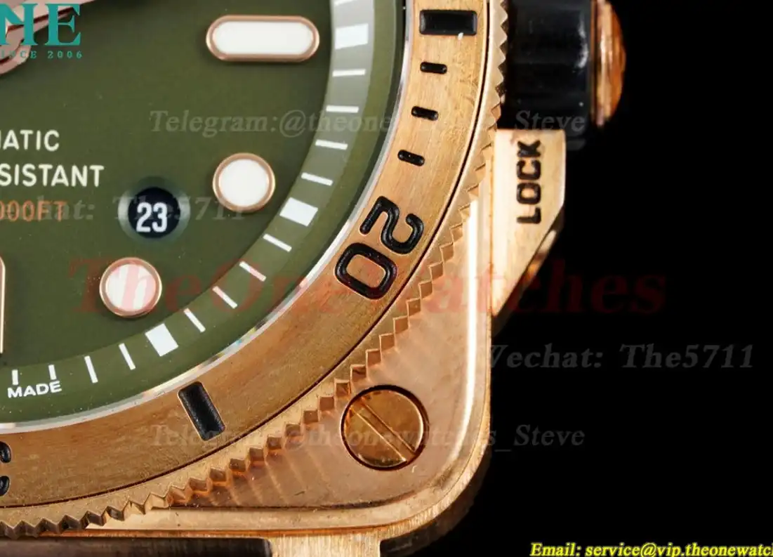 Bell & Rose Instruments BR03 Diver Bronze LE Green Dial 42mm A2824