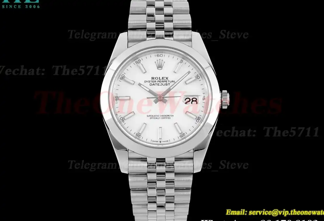 Datejust 126300 41mm Jubilee 904L SS SS White Stk King VR3235