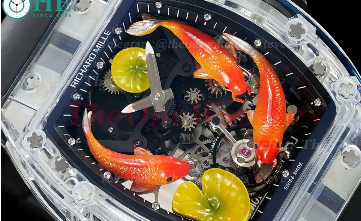 S10 Koi Dial on Black Rubber Strap RMF Tourb