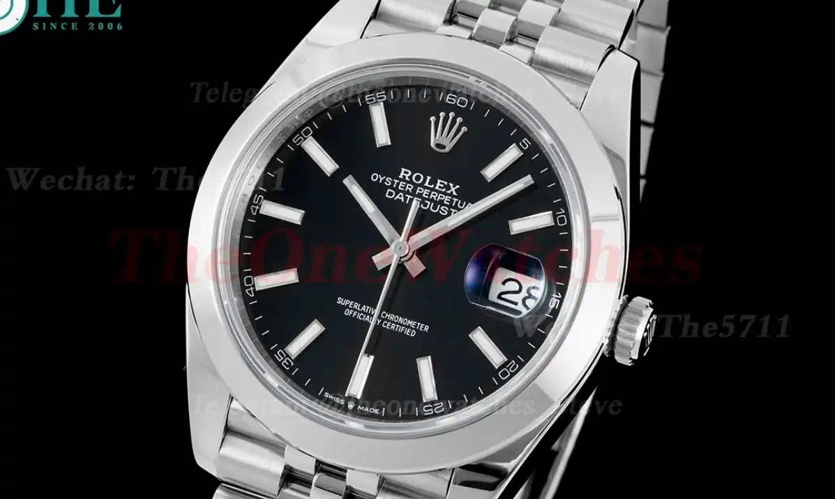 Datejust 126300 41mm Jubilee 904L SS SS Black Stk King VR3235