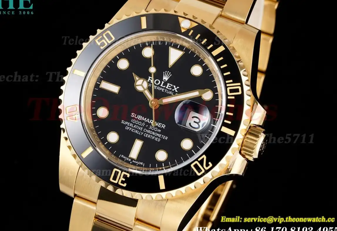 Submariner 116618LN 40mm YG YG Black Dot Clean VS3135