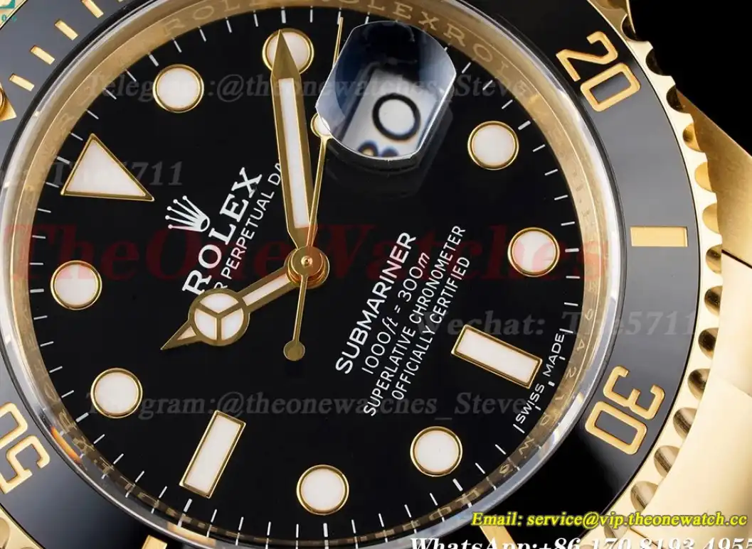 Submariner 116618LN 40mm YG YG Black Dot Clean VS3135