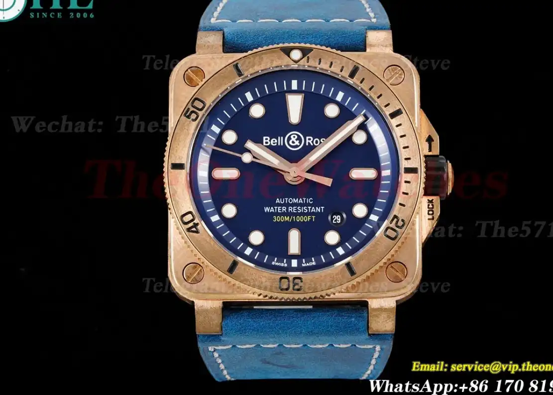 Bell & Rose Instruments BR03 Diver Bronze LE Blue Dial 42mm A2824