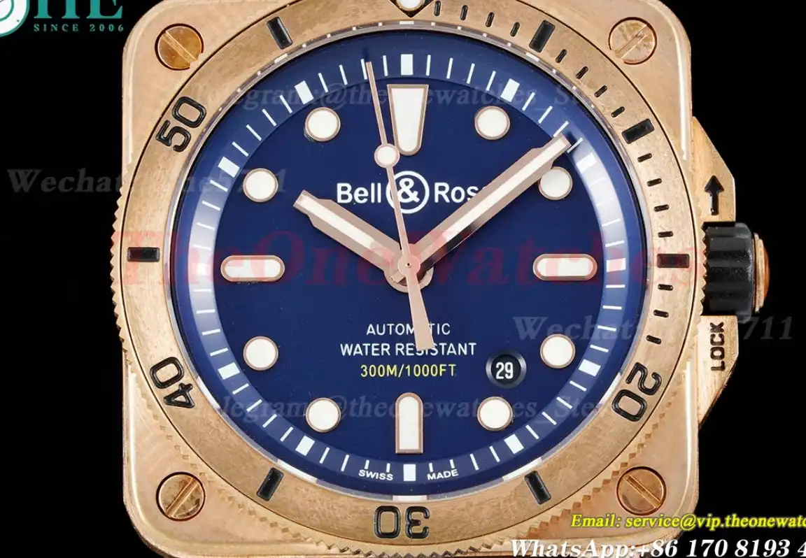 Bell & Rose Instruments BR03 Diver Bronze LE Blue Dial 42mm A2824