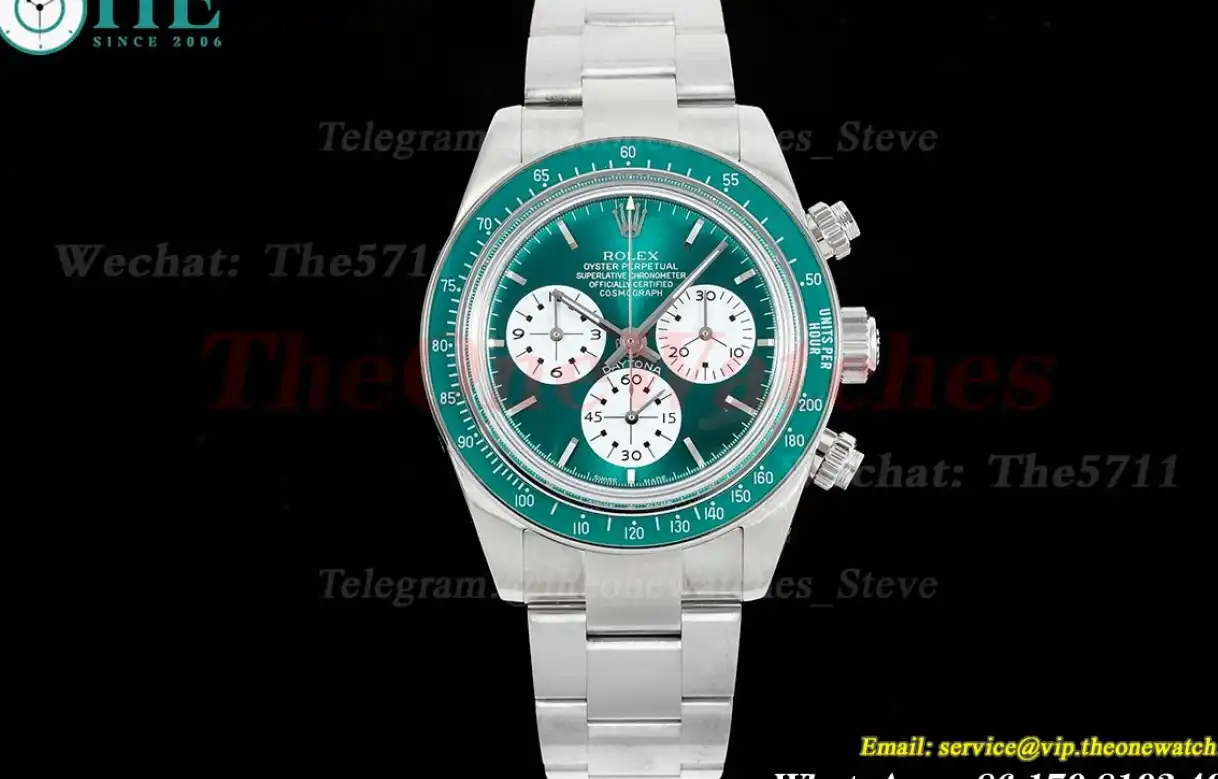 Daytona Retro 38mm SS SS Green Dial ADGF A7750