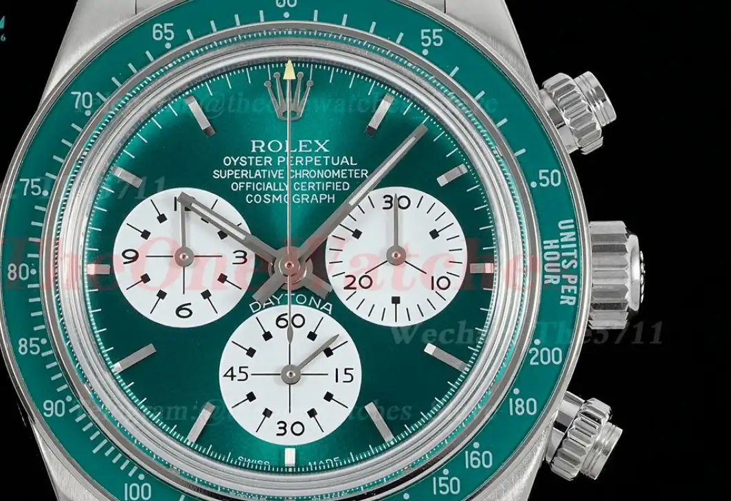 Daytona Retro 38mm SS SS Green Dial ADGF A7750