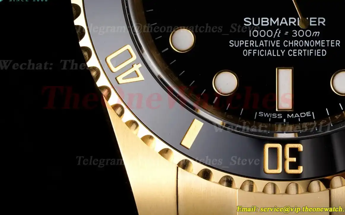 Submariner 116618LN 40mm YG YG Black Dot Clean VS3135