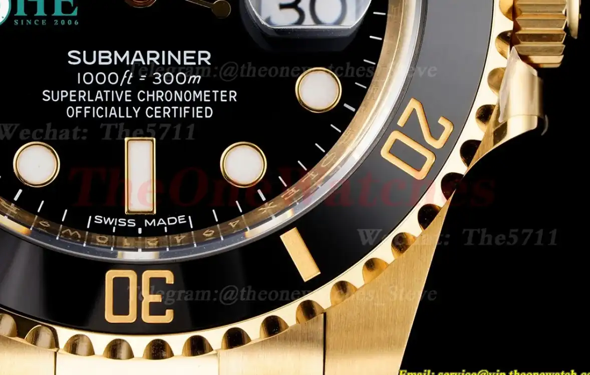 Submariner 116618LN 40mm YG YG Black Dot Clean VS3135