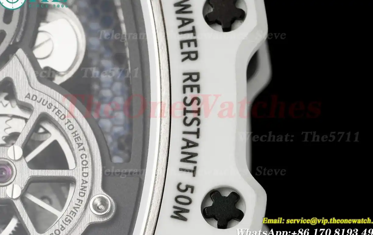 RM21-02 White Carbon Case On Black Rubber Strap RMF Tourbillon