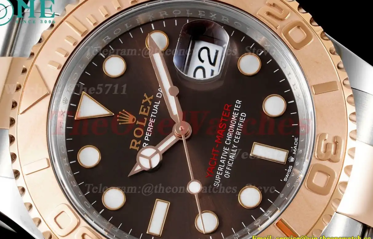 Yacht-Master 126621 40mm SS RG Brown Dot Clean VR3235