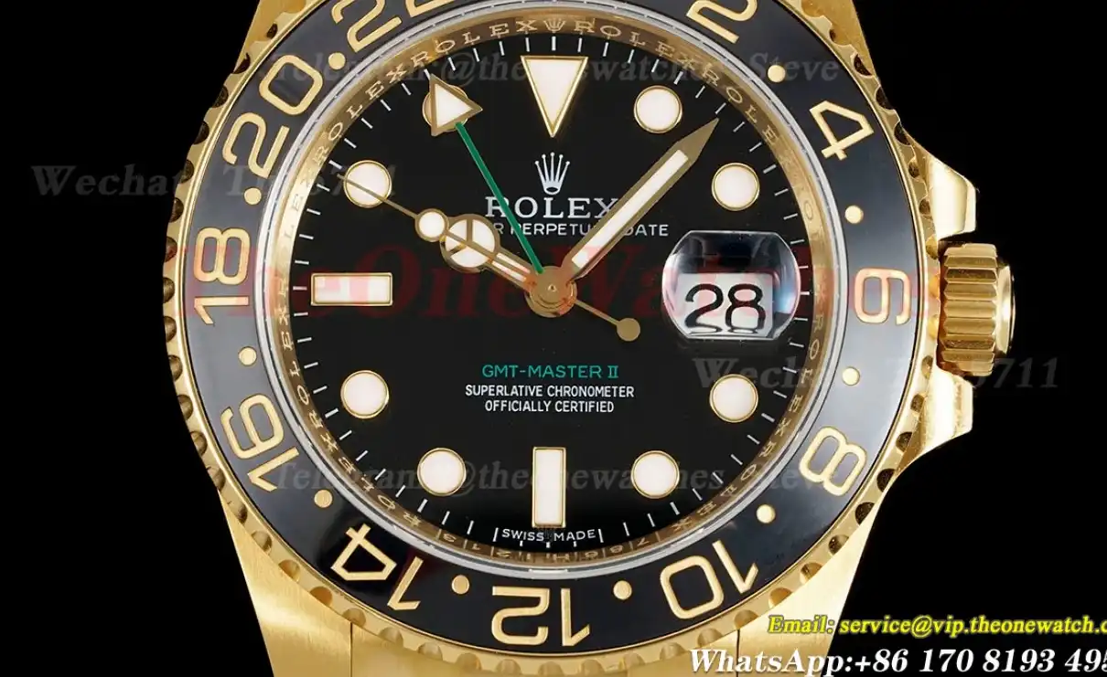 GMT Master II 116718 40mm Warpped YG YG Black Dial KF VR3186