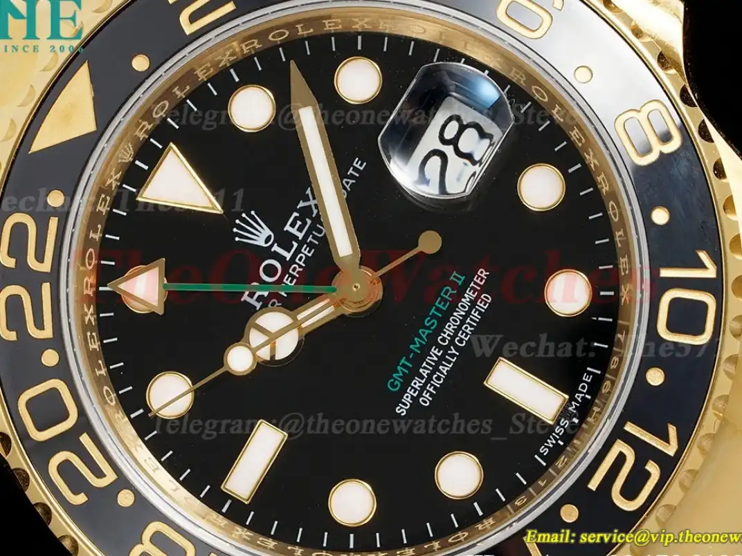 GMT Master II 116718 40mm Warpped YG YG Black Dial KF VR3186