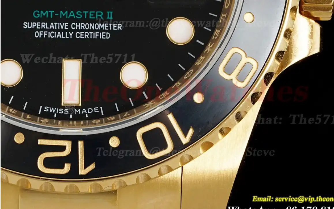 GMT Master II 116718 40mm Warpped YG YG Black Dial KF VR3186