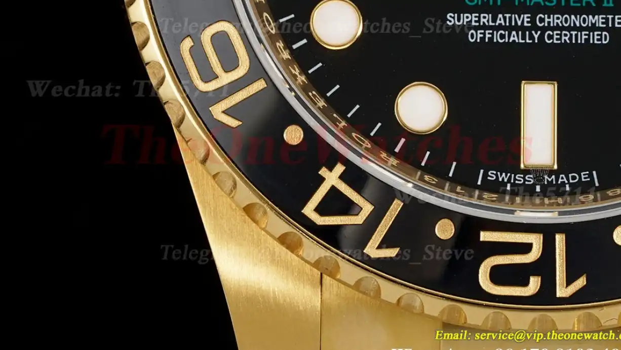 GMT Master II 116718 40mm Warpped YG YG Black Dial KF VR3186