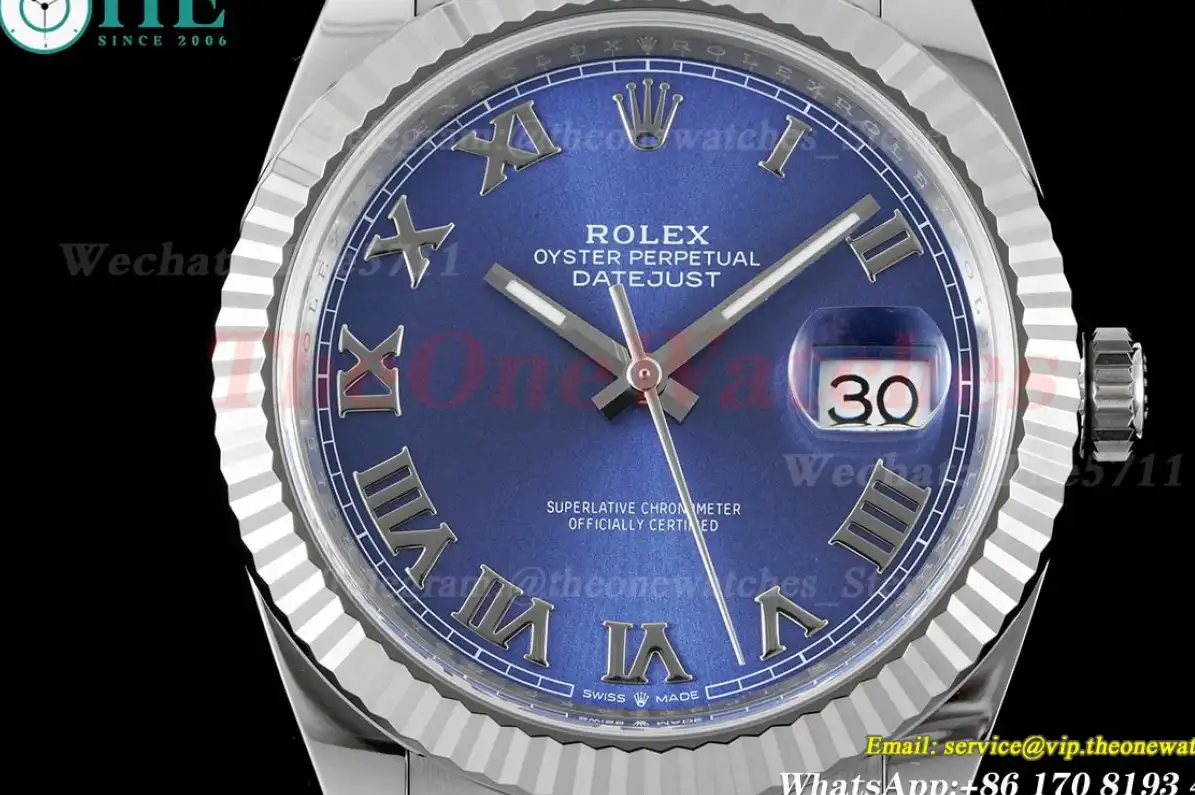 Datejust 126334 41mm Oys SS SS Blue Roman Clean SH3235