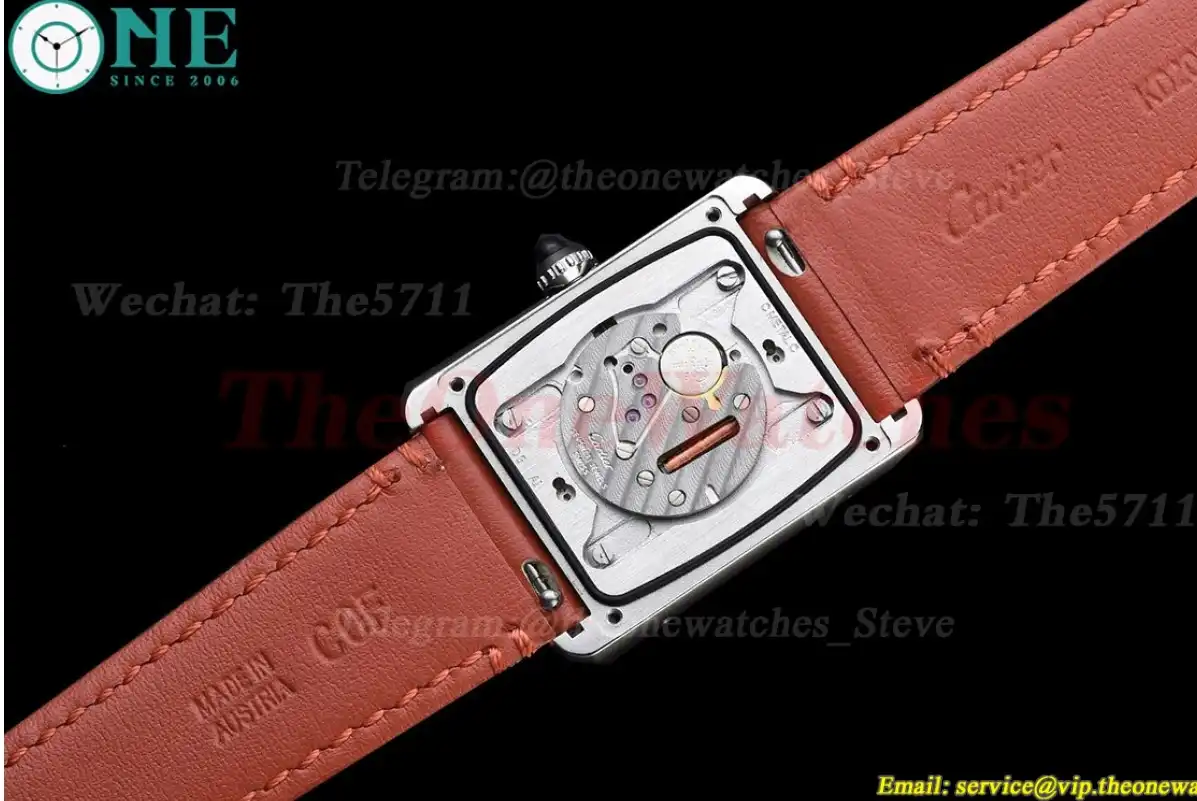 Tank Must Diamond Bezel On Red Satin Strap K11F Quartz