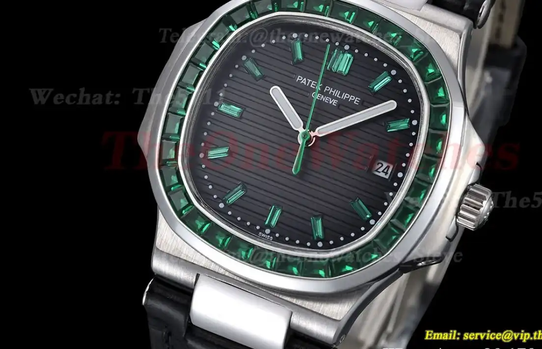 Nautilus Diamond 40mm SS LE Green Dia Grey Dial GDF MY8215