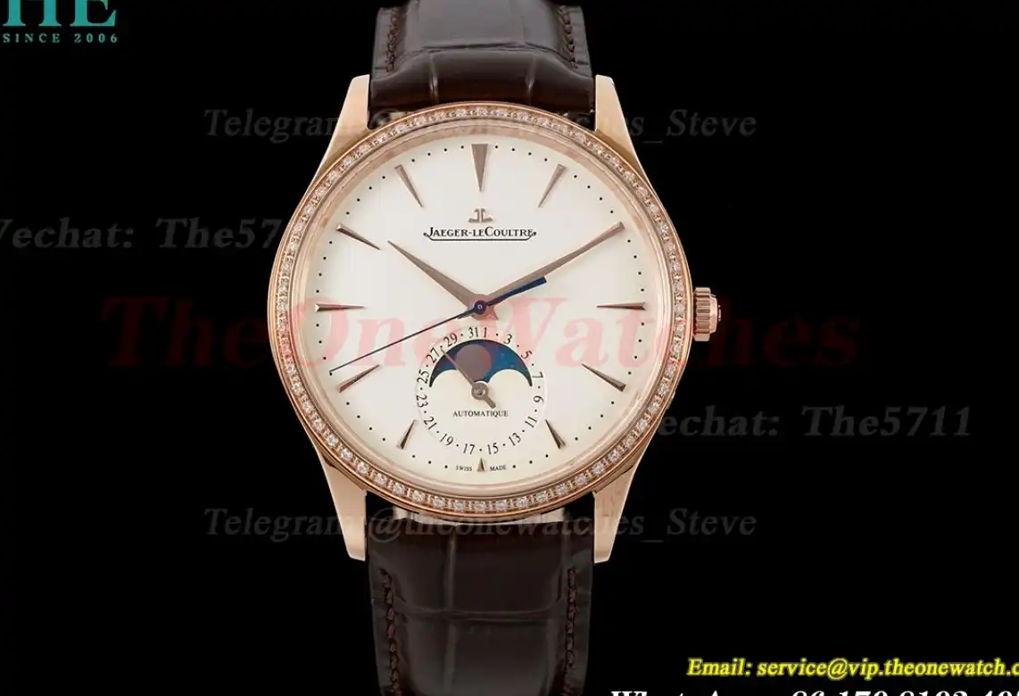 Master Ultra Thin Moonphase Dia RG LE White Stk AZ A925 Super Clone