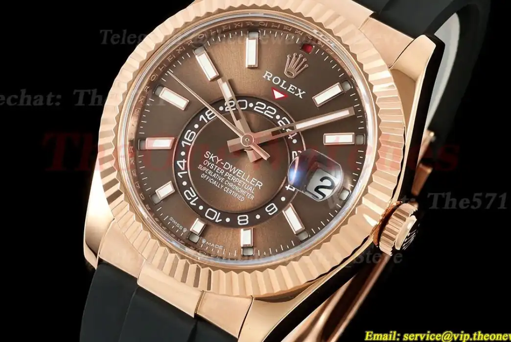 SkyDweller 336235 42mm RG RU Brown Dial ZF A2824(Tungsten Heavy Version)