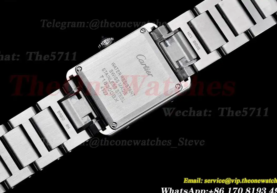 Tank Must Small Diamond Bezel White Dial On SS Bracelet K11F Quartz