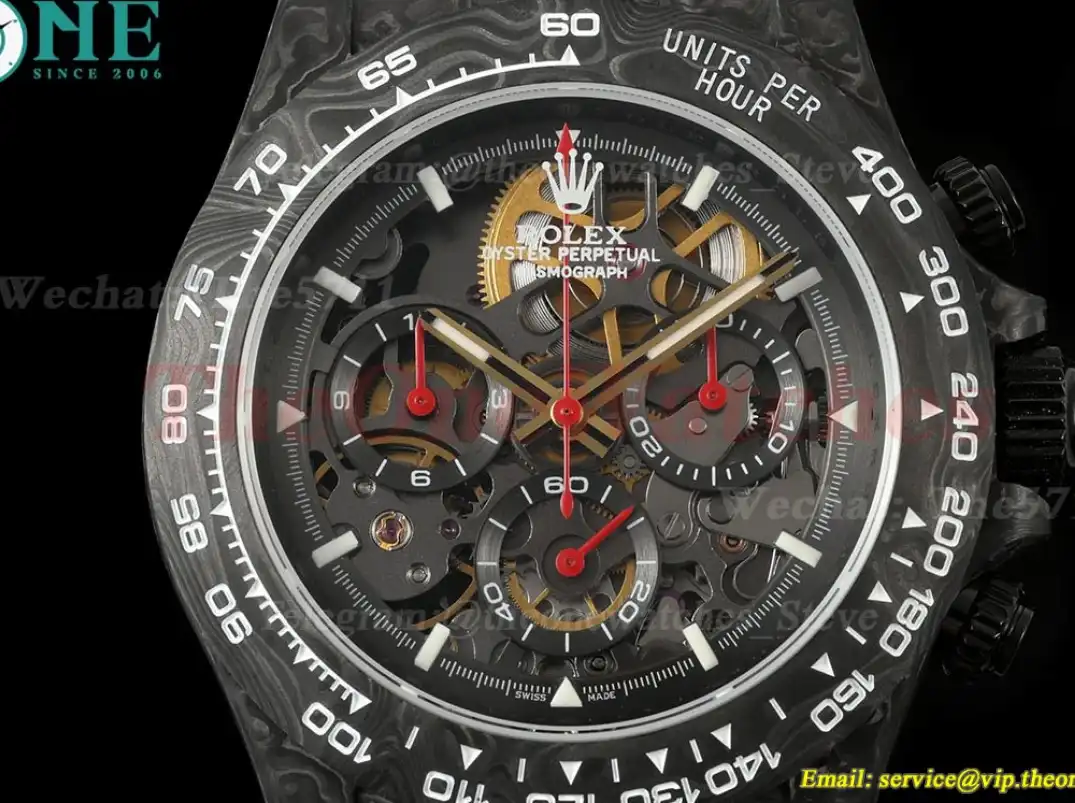 Daytona Diw 40mm Red Carbon NY Skeleton Dial N6F DD4801