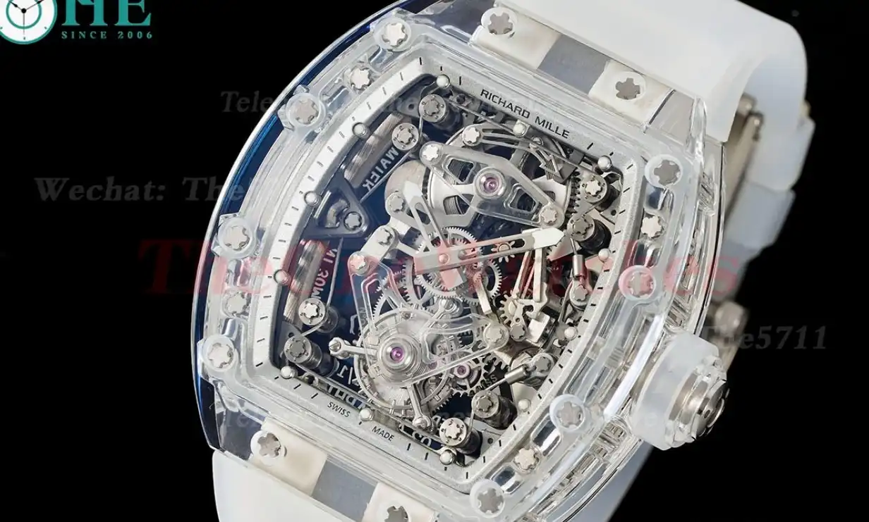 RM56-02 44mm Skeleton Dial on Transparent Rubber Strap RMF Tourb