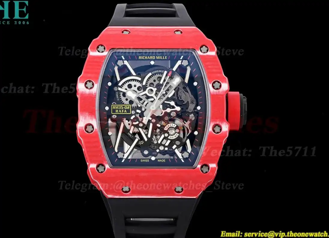 RM35-02 Skeleton Dial With Black Rubber Srap T+F Clone RMUL2