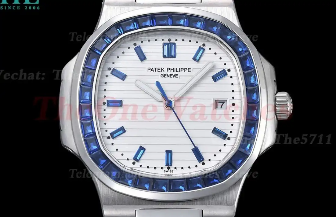 Nautilus Diamond 40mm SS LE Blue Dia White Dial GDF MY8215