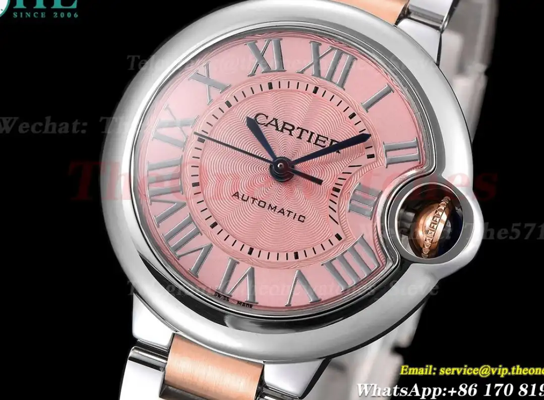 Ballon Bleu De Cartier 33mm SS RG Pink Rmn GDF NH05