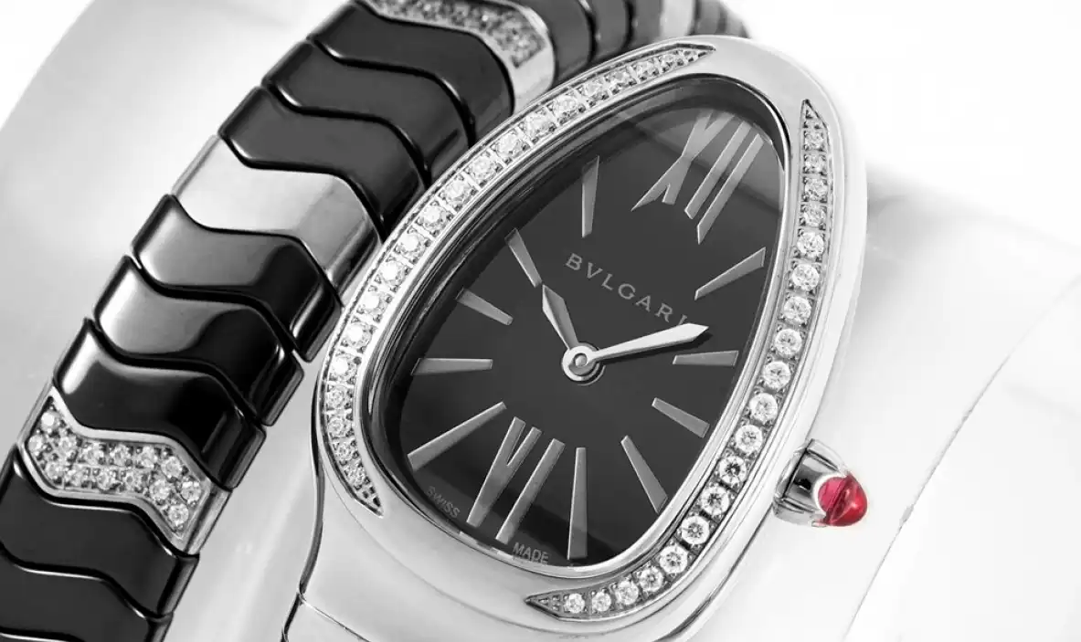 Serpenti Spiga 35mm Dia SS Cer Black Dial BVF Swiss Qtz