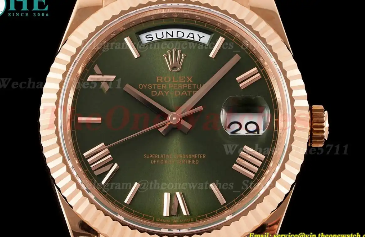 DayDate 228235 40mm Pres RG RG Green Dial GMF A2836 (Gain Weight)