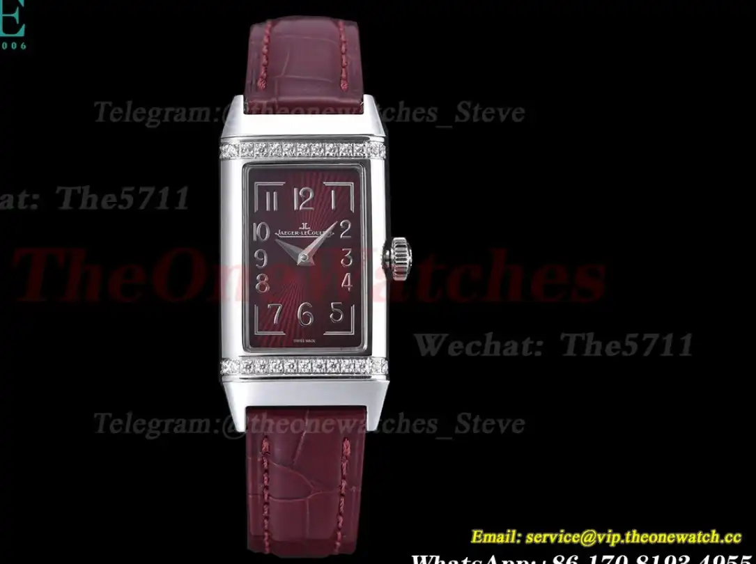 Reverso 20mm Diamond Bezel SS LE Wine Red Dial RXW Qtz