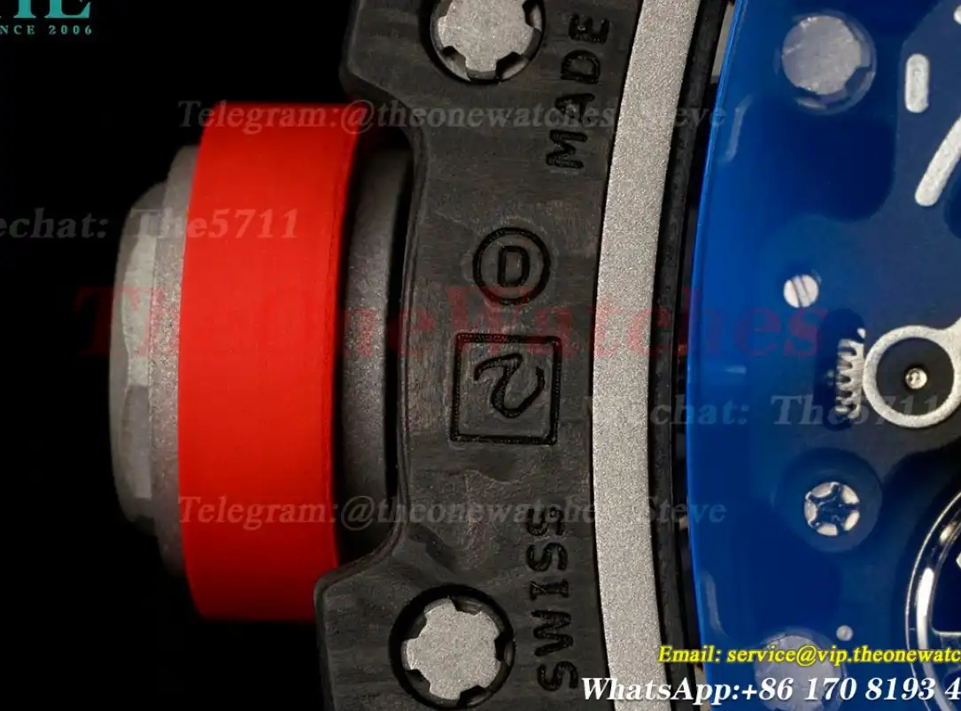 RM055 NTPT RU Black Rehuat On Red Rubber Strap ZF RMUL2 Super Clone