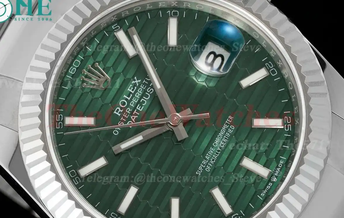 Datejust 126334 41mm SS SS Green Textured Dial EWEF A3235