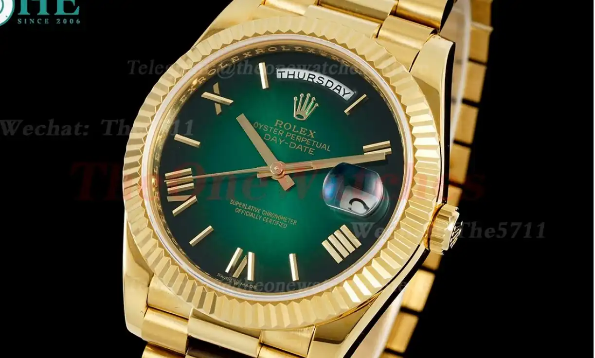 DayDate 228238 40mm YG YG Gradient Green Dial KF VR3255(Gain Weight)