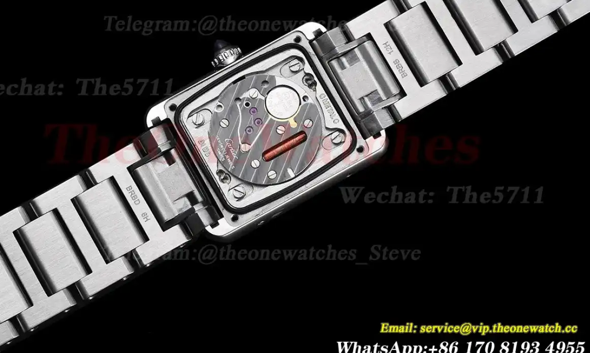 Tank Must Small Diamond Bezel White Dial On SS Bracelet K11F Quartz