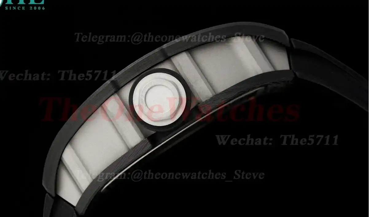 RM055 NTPT RU  White Blk Rehaut on Black Rubber Strap ZF RMUL2 Super Clone