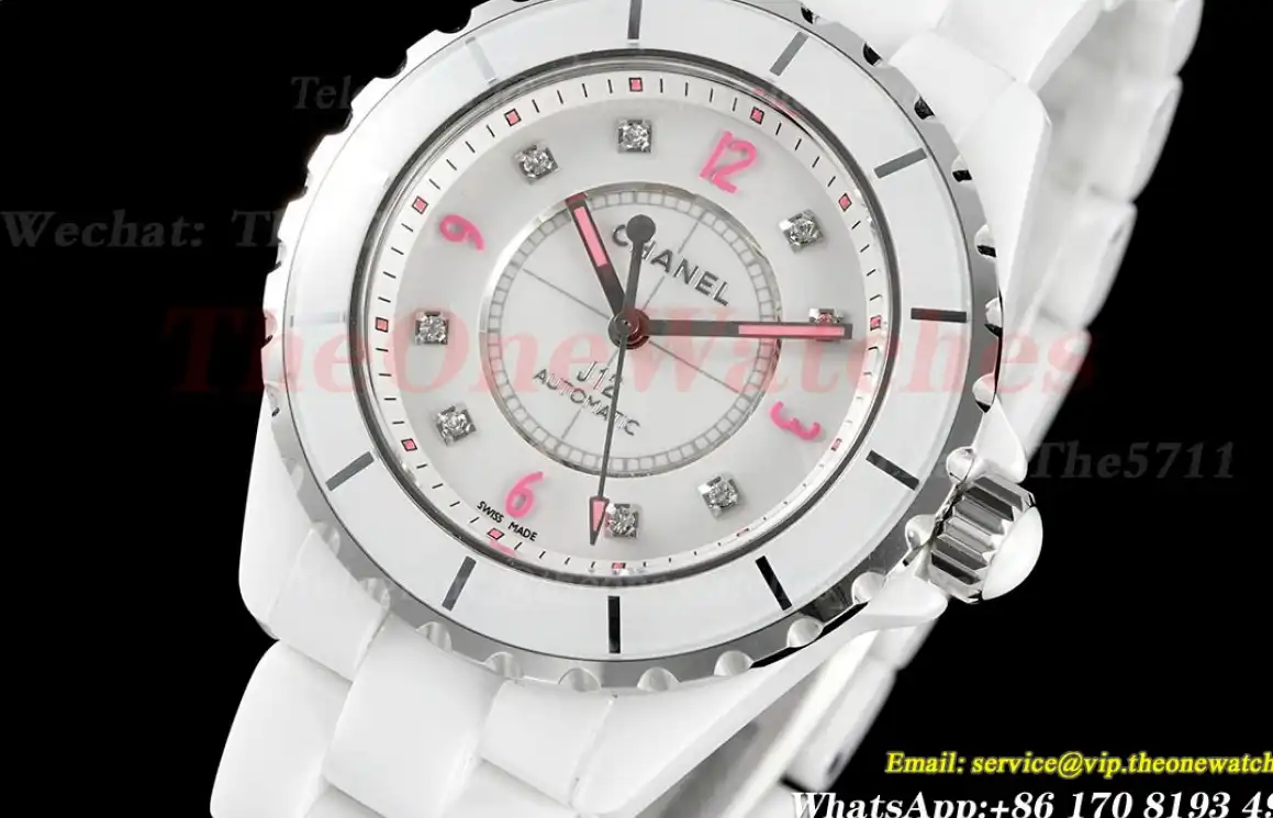 J12 38mm White Ceramic Cer White Pink HTF A2892