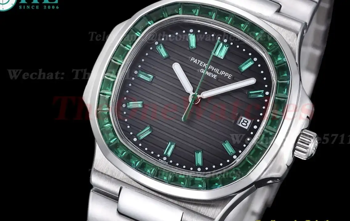 Nautilus 40mm SS SS Green Dia Grey Dial GDF MY8215