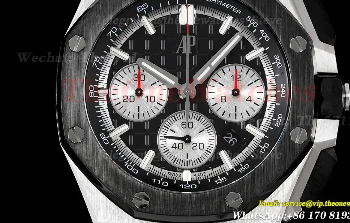 Royal Oak Offshore Chrono 43mm SS RU Black Silver APF A7750